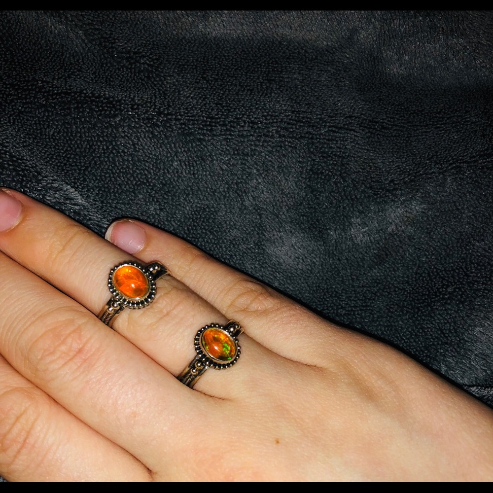 Orange Opal rings